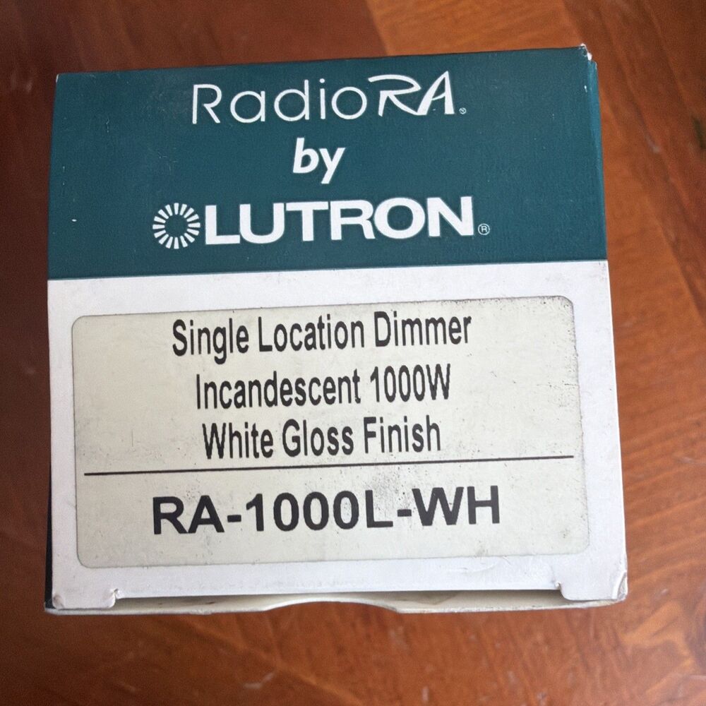 Lutron RadioRA RA-1000L-WH 1000W Incandescent Dimmer White Gloss NEW IN BOX